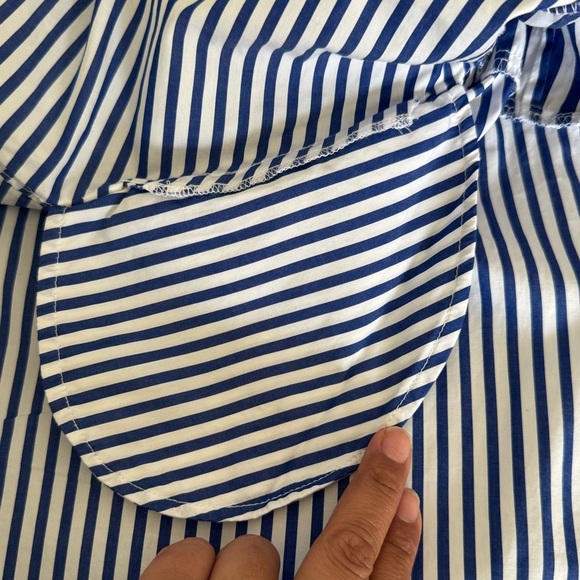 Polo Ralph Laurent Striped Blue and White Kids Dress with Belt - Picture 12 of 15